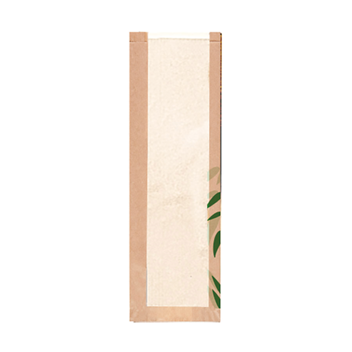 [204.85] Bolsas Pan Con Ventana "Classic" 'Feel Green' 32 G/M2 14+4X60 Cm Natural Kraft (250 Unid.)