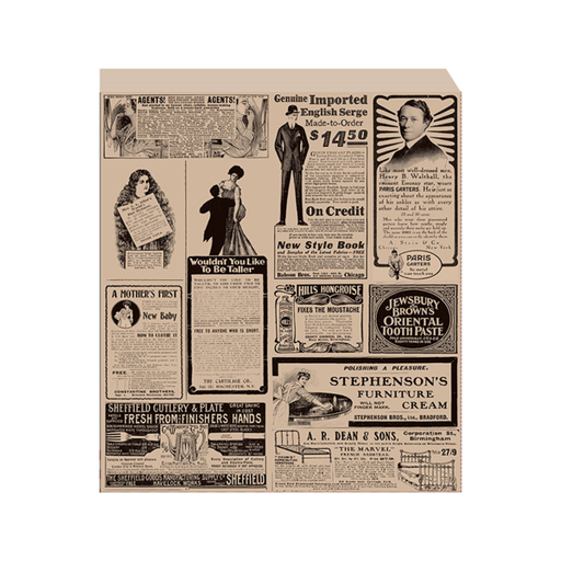 [226.66] PAPEL ANTIGRASAS ABIERTO 2 LADOS FAST FOOD 'TIMES' 34 G/M2 23x25,5 CM NATURAL PERG. ANTIGRASAS (500 UNID.)