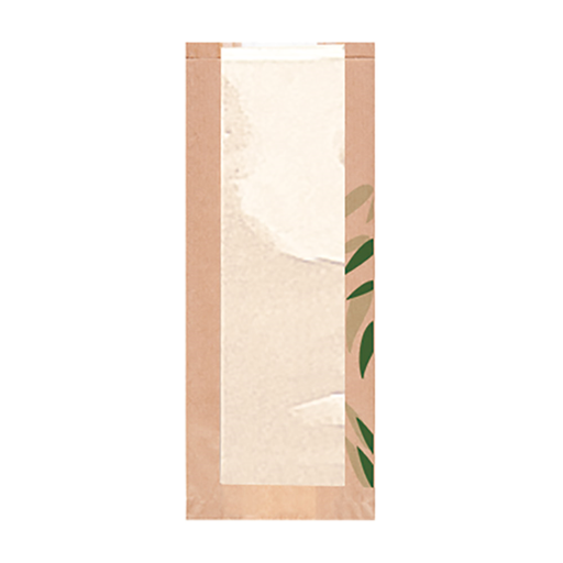 [231.04] Bolsas Pan Con Ventana Eco 'Feel Green' 32 G/M2 14+4X35 Cm Natural Kraft (500 Unid.)