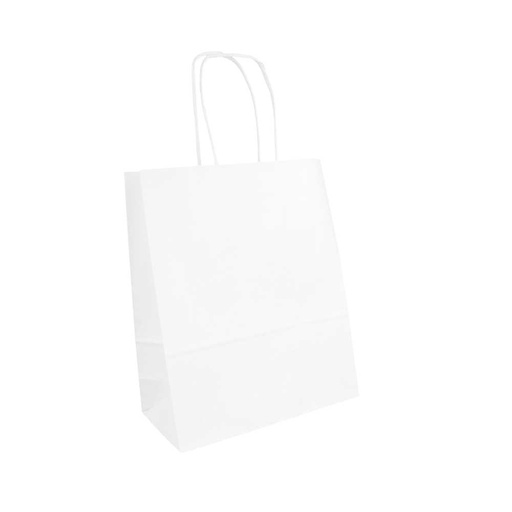 [222.13] Bolsas Sos Con Asas 80 G/M2 18+8X21,5 Cm Blanco Celulosa (250 Unid.)