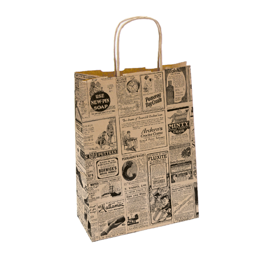 [214.37] Bolsas Sos Con Asas 'Times' 80 G/M2 20+10X29 Cm Natural Kraft (250 Unid.)