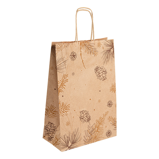 [261.10] Bolsas Sos Con Asas 'Winter' 80 G/M2 20+10X29 Cm Natural Kraft (250 Unid.)