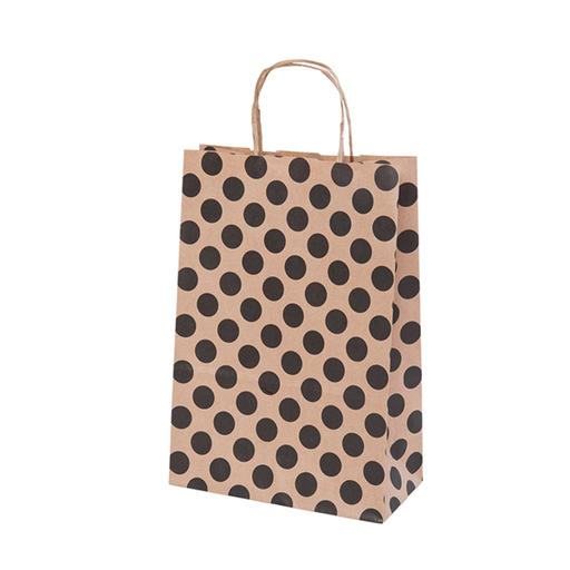 [192.51] Bolsas Sos Con Asas - Topos 80 G/M2 20+10X29 Cm Natural Kraft (250 Unid.)