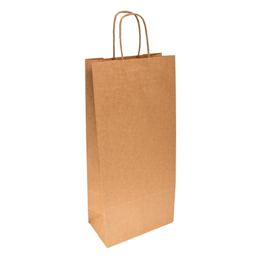 [222.20] Bolsas Sos Con Asas 2 Botellas 100 G/M2 18+10X39 Cm Natural Kraft (250 Unid.)
