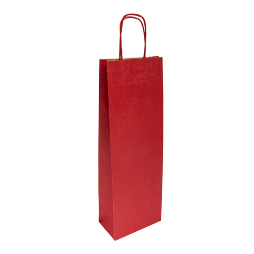 [222.17] Bolsas Sos Con Asas 1 Botella 100 G/M2 14+8X40 Cm Burdeos Kraft (250 Unid.)