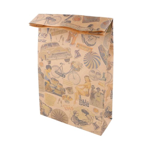 [801.52] BOLSAS SOS SIN ASAS 'VINTAGE' 80 G/M2 20+9x34,5 CM NATURAL KRAFT (500 UNID.)