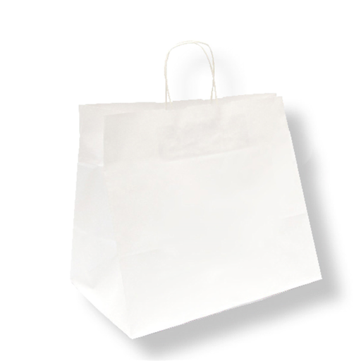 [167.05] Bolsas Sos Catering Con Asas 90 G/M2 32+21X28,5 Cm Blanco Celulosa (250 Unid.)