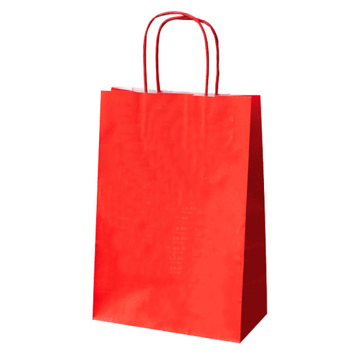 [142.09] Bolsas Sos Con Asas 80 G/M2 20+10X29 Cm Rojo Kraft (250 Unid.)