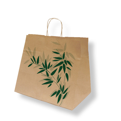 [167.31] BOLSAS SOS CON ASAS "TRAITEUR" 'FEEL GREEN' 90 G/M2 32+21x28,5 CM NATURAL KRAFT (250 UNID.)