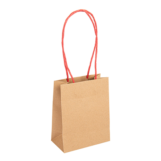 [258.99] Bolsas Sos Con Asas De Papel Rojas 110 G/M2 12+6,5X15 Cm Natural Kraft (100 Unid.)