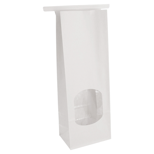 [260.72] BOLSAS SOS AUTOCIERRE CON VENTANA 1300 GR 60 G/M2 + 25µ OPP 9+6x25 CM BLANCO CELULOSA (500 UNID.)