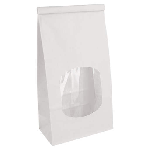 [260.73] BOLSAS SOS AUTOCIERRE CON VENTANA 1800 GR 60 G/M2 + 25µ OPP 12+6,5x24,6 CM BLANCO CELULOSA (500 UNID.)