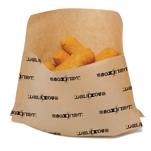 [173.41] Sobres Con Base "Delicious" 'Kangoo Pack' 50 G/M2 + 20 Ldpe 21+3X17/11 Cm Natural Kraft (100 Unid.)