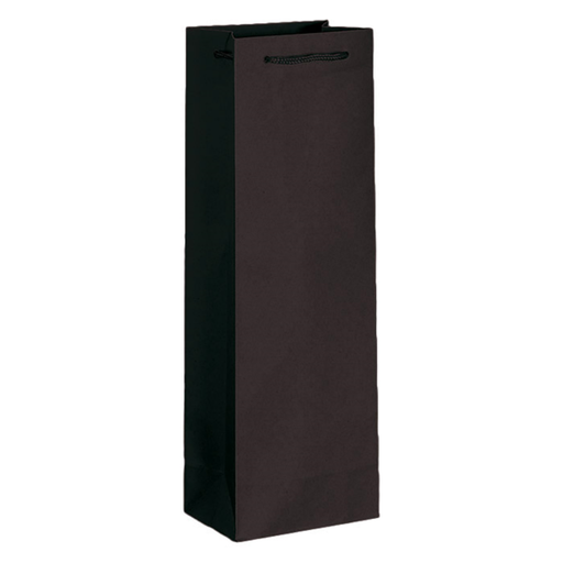 [803.72] 10 U. BOLSA PORTA BOTELLAS CORDON 150 G/M2 12,3+7,8x36 CM NEGRO PAPEL (1 UNID.)