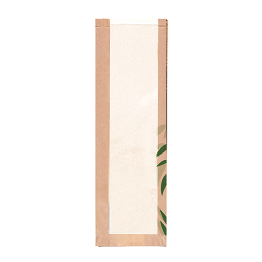 [231.05] Bolsas Pan Con Ventana Eco 'Feel Green' 32 G/M2 14+4X48 Cm Natural Kraft (250 Unid.)