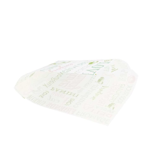 [229.35] Papel Antigrasas Abierto 2 Lados Fast Food 'Parole' 35 G/M2 13X14 Cm Blanco Perg. Antigrasas (1000 Unid.)