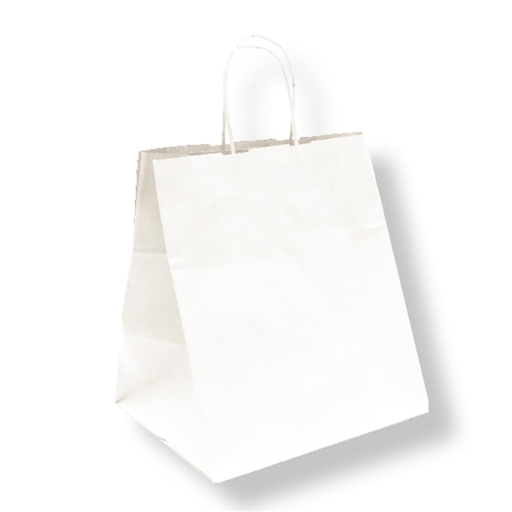 [167.01] Bolsas Sos Catering Con Asas 90 G/M2 26+20X27 Cm Blanco Celulosa (250 Unid.)