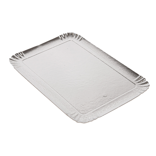 [147.55] BANDEJAS CATERING DOBLE CARA 1100 G/M2 19x28 CM PLATA/ORO CARTÓN (100 UNID.)
