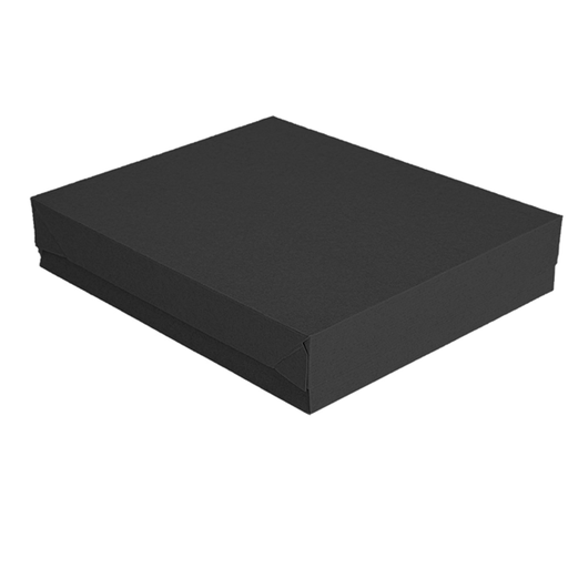 [259.12] BANDEJAS + TAPA 'THEPACK' 230 G/M2 32x27x4 CM NEGRO CARTÓN ONDULADO NANO-MICRO (150 UNID.)