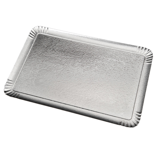 [147.56] BANDEJAS CATERING DOBLE CARA 1100 G/M2 25x34 CM PLATA/ORO CARTÓN (100 UNID.)