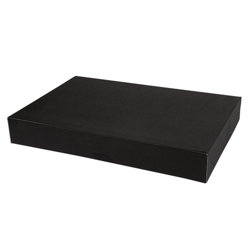 [259.18] Cajas Catering, Plana 'Thepack' 310 G/M2 28X42X6 Cm Negro Cartón Ondulado Nano-Micro (100 Unid.)
