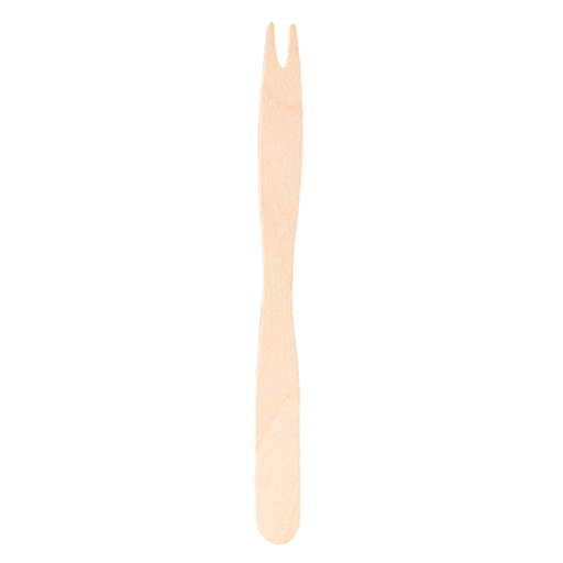[254.02] TENEDORES PARA FRUTA 14 CM NATURAL MADERA (100 UNID.)