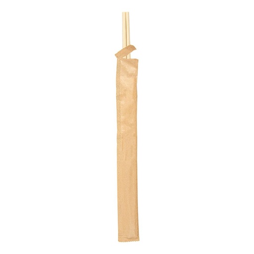[251.16] PALILLOS CHINOS ENFUNDADOS KRAFT 20 CM NATURAL BAMBÚ (100 UNID.)