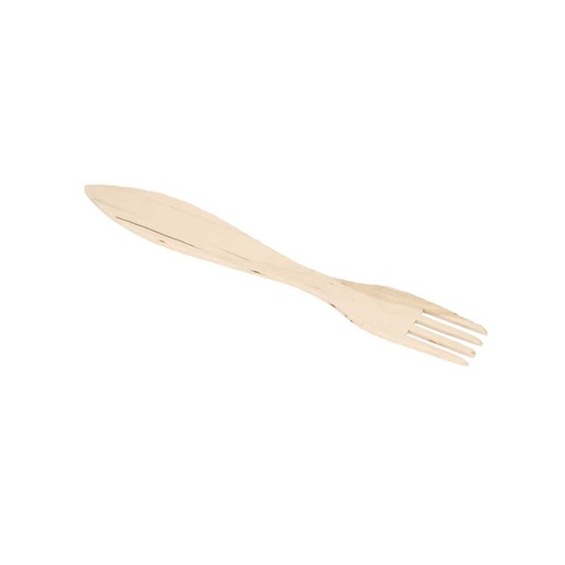 [112.37] TENEDORES ANGULAS ENFUNDADOS EN CELOFÁN 15 CM NATURAL MADERA (100 UNID.)