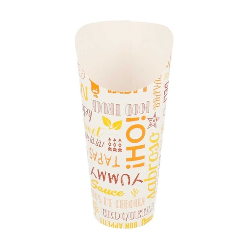 [229.60] VASOS FRITAS ABIERTOS 'PAROLE' 22 OZ - 660 ML 220 + 18PE G/M2 Ø8,5x18 CM BLANCO CARTONCILLO (50 UNID.)