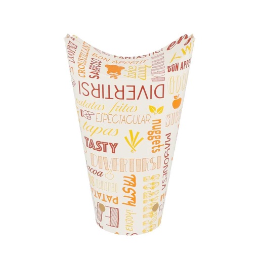 [229.63] VASOS FRITAS CON CIERRE 'PAROLE' 22 OZ - 660 ML 220 + 18PE G/M2 8,5x18 CM BLANCO CARTONCILLO (50 UNID.)