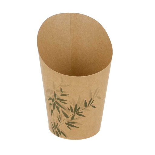 [219.68] Vasos Fritas Abiertos 'Feel Green' 9 Oz - 270 Ml 200 + 25Pe G/M2 Ø7X10,5 Cm Marrón Cartoncillo (100 Unid.)