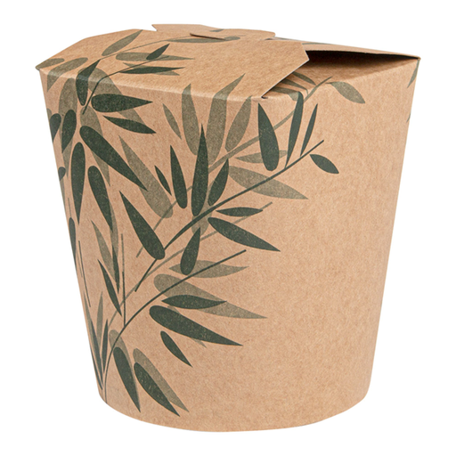 [131.51] Envases Multiuso Microondables 'Feel Green' 480 Ml 275 + 25 Pe G/M2 Ø8X9 Cm Marrón Cartoncillo (50 Unid.)