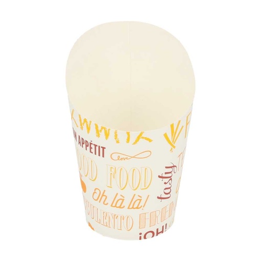 [229.58] Vasos Fritas Abiertos 'Parole' 9 Oz - 270 Ml 220 + 18 Pe G/M2 Ø7X10,5 Cm Blanco Cartoncillo (100 Unid.)