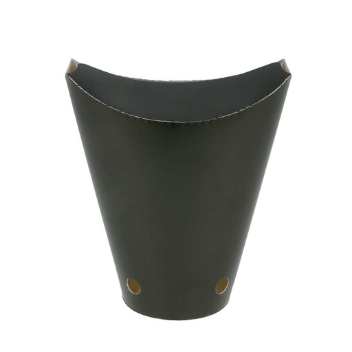 [219.81] Vasos Fritas Con Cierre 12 Oz - 360 Ml 220 + 18 Pe G/M2 6,7X12,5 Cm Negro Cartoncillo (100 Unid.)