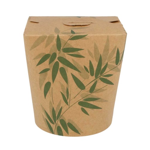 [131.53] Envases Multiuso Microondables 'Feel Green' 960 Ml 275 + 25 Pe G/M2 Ø9X10,8 Cm Marrón Cartoncillo (50 Unid.)