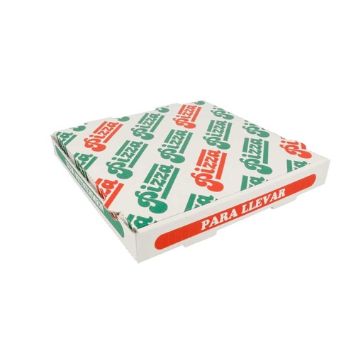 [148.27] CAJAS DE PIZZA MICROCANAL 348 G/M2 26x26x3,5 CM BLANCO CARTÓN (100 UNID.)