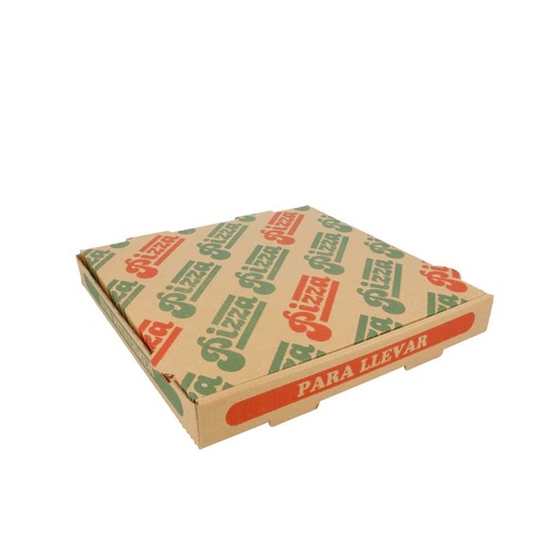 [148.19] CAJAS DE PIZZA MICROCANAL 350 G/M2 26x26x3,5 CM NATURAL CARTÓN (100 UNID.)