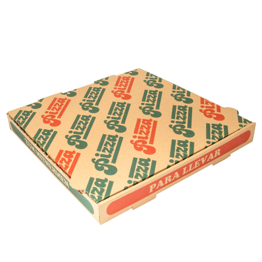[148.21] CAJAS DE PIZZA MICROCANAL 350 G/M2 29x29x3,5 CM NATURAL CARTÓN (100 UNID.)