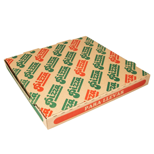 [148.23] Cajas De Pizza Microcanal 350 G/M2 32X32X3,5 Cm Natural Cartón (100 Unid.)