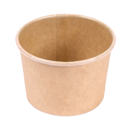 [254.38] PEQUEÑAS TARRINAS 70 ML (2,3 oz) 210 + 18 PE G/M2 Ø6,15/5x4 CM MARRÓN CARTONCILLO (1000 UNID.)