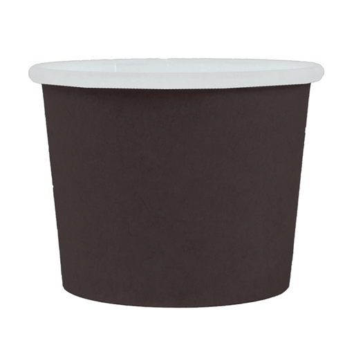 [254.49] PEQUEÑAS TARRINAS 80 ML (2,6 oz) 210 + 18 PE G/M2 Ø6,15/4,75x4,8 CM NEGRO CARTONCILLO (1000 UNID.)