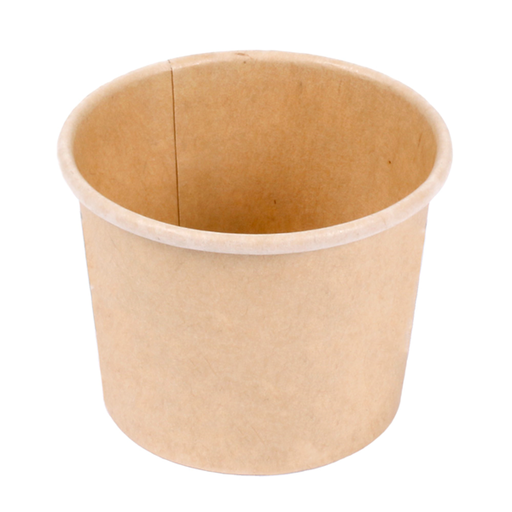 [254.39] PEQUEÑAS TARRINAS 80 ML (2,6 oz) 210 + 18 PE G/M2 Ø6,15/4,75x4,8 CM MARRÓN CARTONCILLO (1000 UNID.)