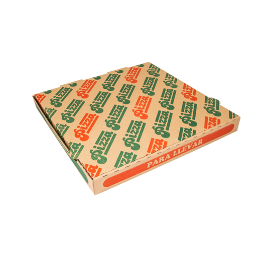 [235.39] Cajas De Pizza 'Thepack' 330 G/M2 33X33X3,8 Cm Natural Cartón Ondulado Microcanal (100 Unid.)