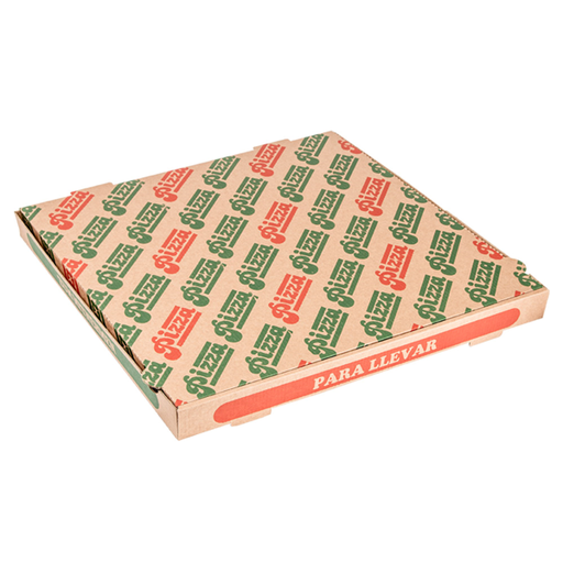 [219.74] CAJAS DE PIZZA MICROCANAL 350 G/M2 40x40x3,5 CM NATURAL CARTÓN (100 UNID.)