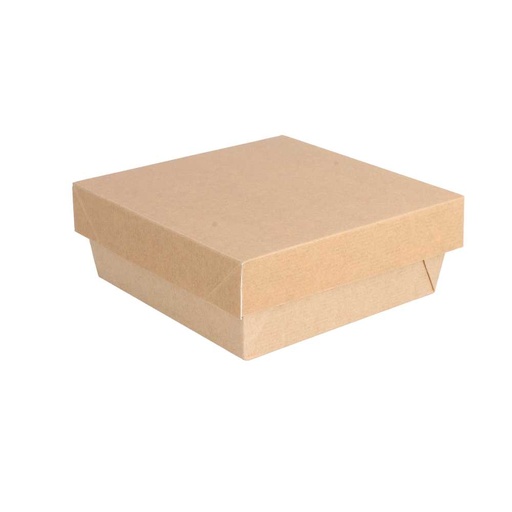 [256.07] Cajitas+Tapas 'Thepack' 500 Ml 220 G/M2 + 12Pp 12X12X5 Cm Natural Cartón Ondulado Nano-Micro (250 Unid.)