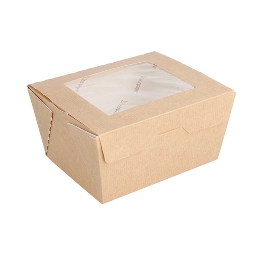 [257.09] Cajas Con Ventana Eco 'Thepack' 780 Ml 220 G/M2 11,2X9X6,4 Cm Natural Cartón Ondulado Nano-Micro (300 Unid.)