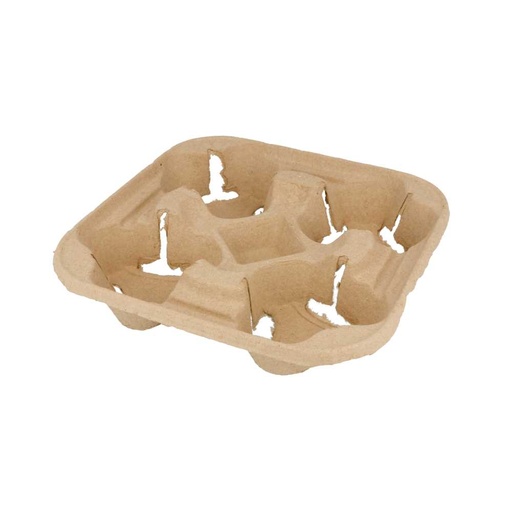 [192.23] PORTAVASOS, 4 VASOS 22x22 CM NATURAL CARTÓN (300 UNID.)