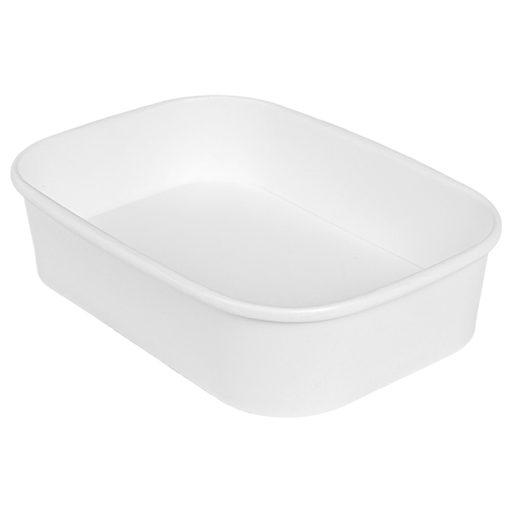 [266.26] CONTENEDORES RECTANGULARES 500 ML 320 + 26 PE G/M2 17,3x12,3x4,1 CM BLANCO KRAFT (300 UNID.)