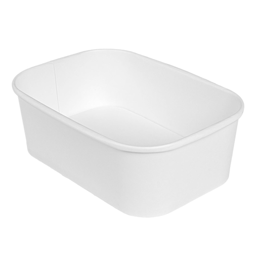 [266.27] CONTENEDORES RECTANGULARES 750 ML 320 + 26 PE G/M2 17,3x12,3x5,7 CM BLANCO KRAFT (300 UNID.)