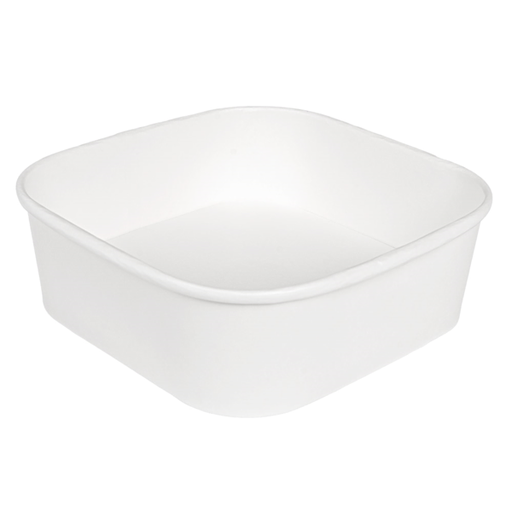 [266.30] CONTENEDORES CUADRADOS 1000 ML 320 + 26 PE G/M2 16,7x16,7x5,5 CM BLANCO KRAFT (300 UNID.)